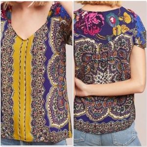 Anthropologie teresita Scarf-Printed Blouse